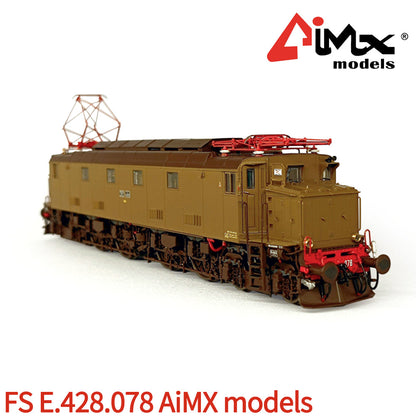 Modelli AiMx Locomotiva Elettrica FS E 428 078 Ansaldo cassa d'origine - Deposito Milano Sm.to – H0 1/87 AX2001S DCC Sound+ Castano Isabella Epoca IIIb-IVa 
