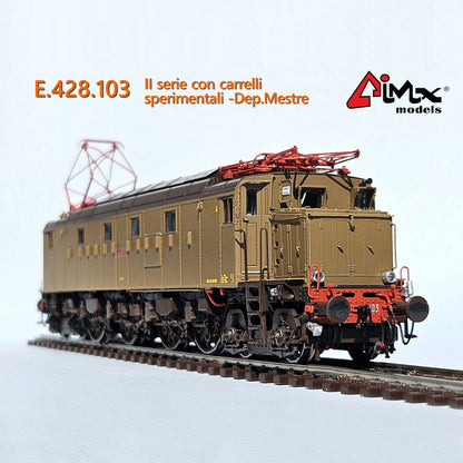 Partial Payment AimX Models Locomotiva Elettrica FS E 428 103 di seconda serie  Ansaldo – H0 1/87 AX2021S DCC Sound+ Castano Isabella Era IV - 1