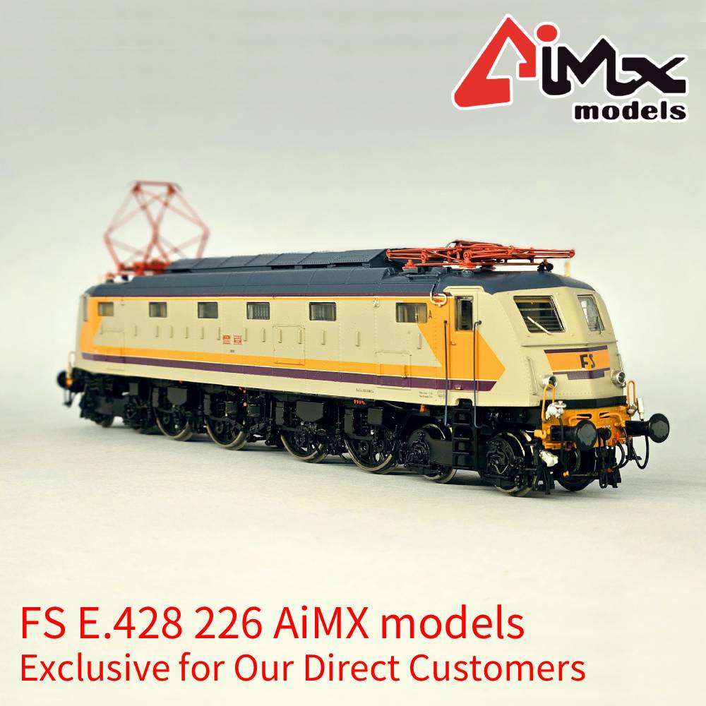 AiMX Models Locomotiva Elettrica FS E 428 226 ANSALDO "Pira ta" livrea MDVC – H0 1/87 AX2046S DCC Sound+ Era IV