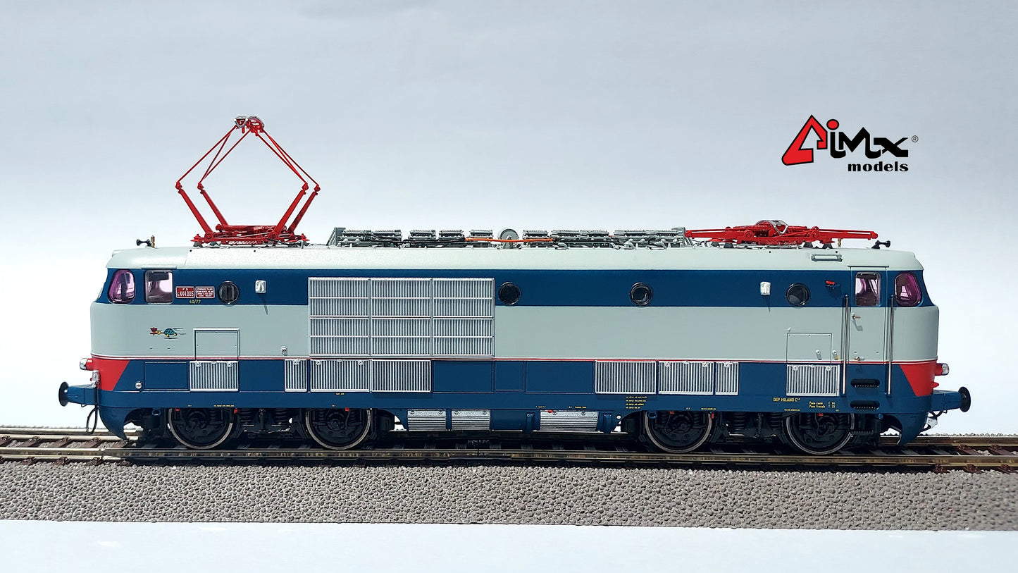 AiMX Models Locomotiva Elettrica FS E 444 005 Tartaruga Elettronica “Full Chopper”– H0 1/87 AX2055 grigio/blu – Era IV