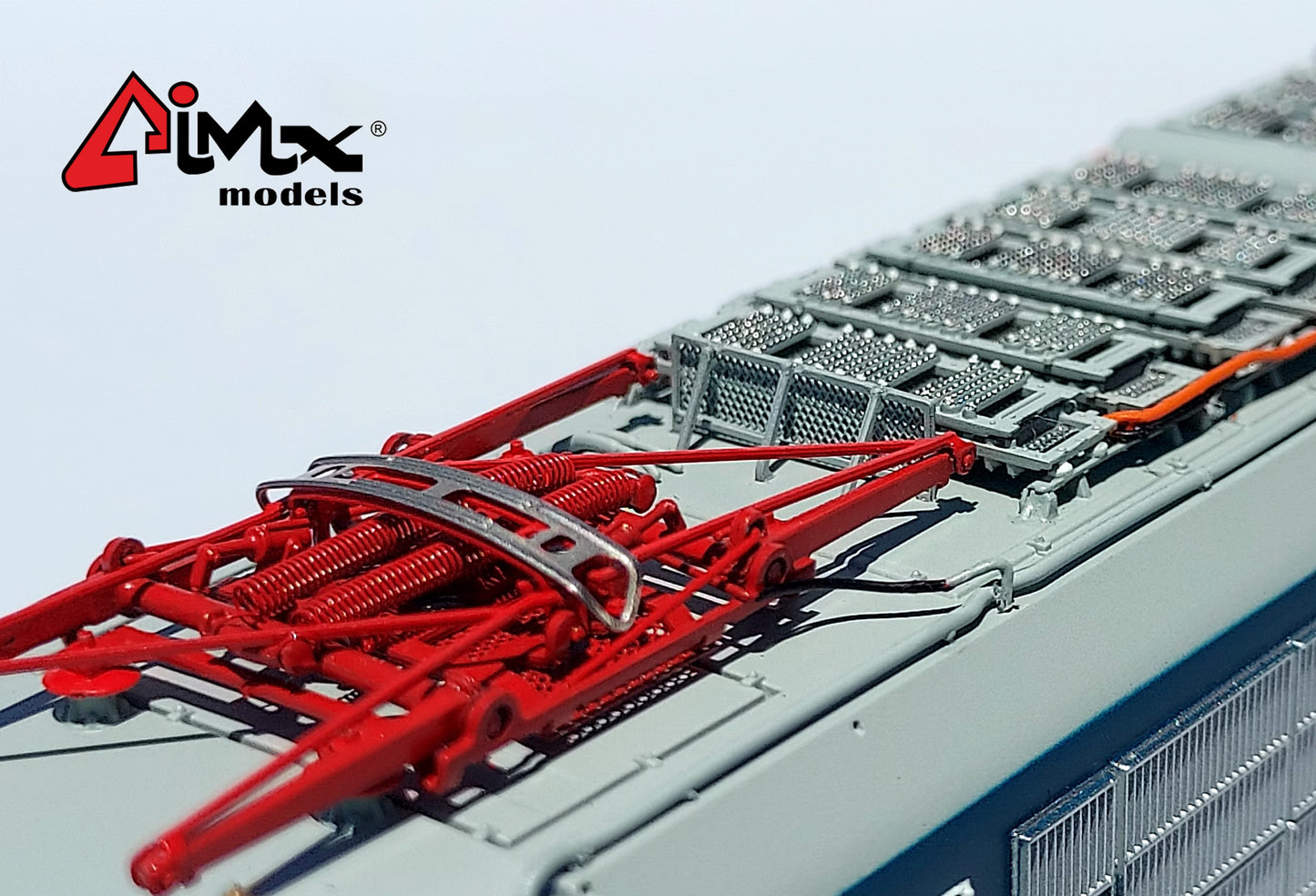 AiMX Models Locomotiva Elettrica FS E 444 005 Tartaruga Elettronica “Full Chopper”– H0 1/87 AX2055 grigio/blu – Era IV