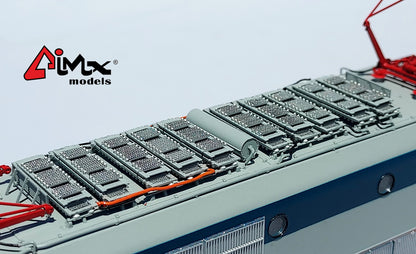 AiMX Models Locomotiva Elettrica FS E 444 005 Tartaruga Elettronica “Full Chopper”– H0 1/87 AX2055 grigio/blu – Era IV
