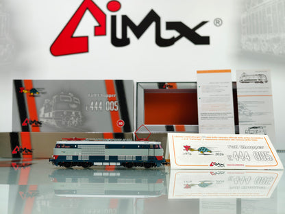AiMX Models Locomotiva Elettrica FS E 444 005 Tartaruga Elettronica “Full Chopper”– H0 1/87 AX2055 grigio/blu – Era IV